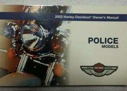 2003 Harley Davidson Police Models Owner's Manual
