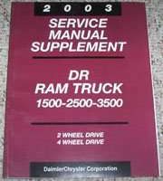 2003 Dodge Ram Truck 1500 2500 3500 Shop Service Repair Manual Supplement