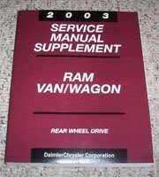 2003 Dodge Ram Van & Wagon Shop Service Repair Manual Supplement