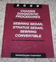 2003 Chrysler Sebring Sedan & Convertible Chassis Diagnostic Procedures Manual