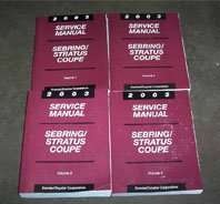 2003 Chrysler Sebring Coupe Shop Service Repair Manual
