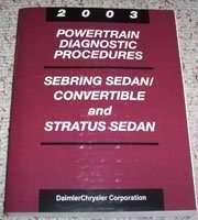2003 Chrysler Sebring Sedan & Convertible Powertrain Diagnostic Procedures Manual
