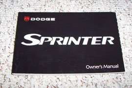 2003 Dodge Sprinter Owner's Operator Manual User Guide