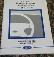 2004 Ford F-350 6.0L Power Stroke Direct Injection Turbo Diesel Owner's Manual Supplement