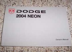 2004 Dodge Neon Owner's Operator Manual User Guide