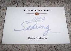 2004 Chrysler Sebring Convertible Owner's Operator Manual User Guide