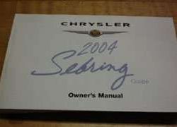 2004 Chrysler Sebring Coupe Owner's Operator Manual User Guide