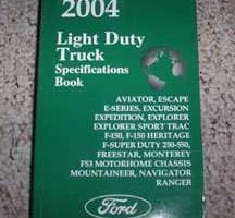 2004 Ford E-Series E-150, E-250, E-350 & E-450 Specifications Manual