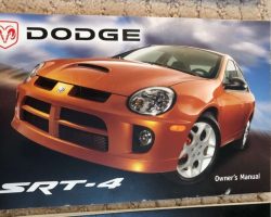 2005 Dodge Neon SRT-4 Owner's Operator Manual User Guide