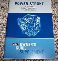 2005 Ford F-250 6.0L Power Stroke Direct Injection Turbo Diesel Owner's Manual Supplement