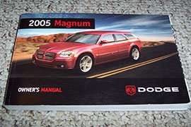 2005 Dodge Magnum Owner's Operator Manual User Guide