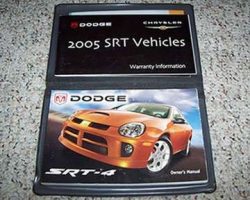 2005 Dodge Neon SRT-4 Owner's Operator Manual User Guide Set