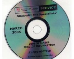 2005 Dodge Sprinter Shop Service Repair Manual DVD