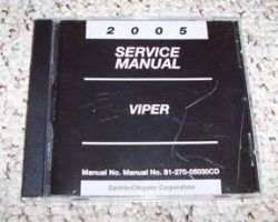 2005 Dodge Viper Shop Service Repair Manual CD