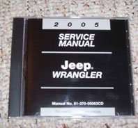 2005 Jeep Wrangler Shop Service Repair Manual CD