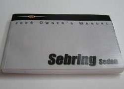 2006 Chrysler Sebring Sedan Owner's Operator Manual User Guide