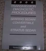 2006 Chrysler Sebring Sedan & Convertible Transmission Diagnostic Procedures Manual