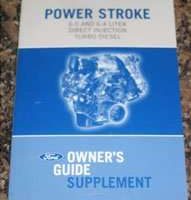 2008 Ford F-350 Super Duty 6.4L Power Stroke Direct Injection Turbo Diesel Owner Operator User Guide Manual Supplement