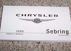2008 Chrysler Sebring Convertible Owner's Operator Manual User Guide