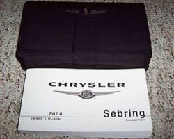 2008 Chrysler Sebring Convertible Owner's Operator Manual User Guide Set