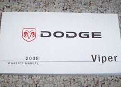 2008 Dodge Viper Owner's Operator Manual User Guide