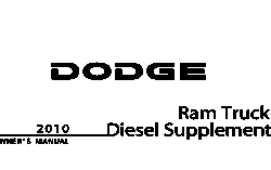 2010 Dodge Ram Truck Diesel Owner's Operator Manual User Guide Supplement