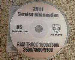 2011 Dodge Ram Truck 1500 2500 3500 4500 5500 Shop Service Repair Manual CD