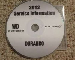 2012 Dodge Durango Shop Service Repair Manual CD