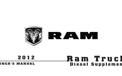 2012 Dodge Ram Truck Diesel Owner's Operator Manual User Guide Supplement