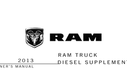 2013 Dodge Ram Truck Diesel Owner's Operator Manual User Guide Supplement