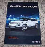 2013 Land Rover Range Rover Evoque Owner's Operator Manual User Guide