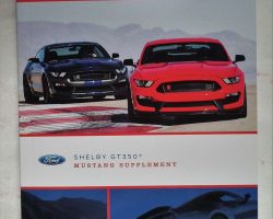 2016 Ford Mustang Shelby GT350 Owner Operator User Guide Manual Supplement