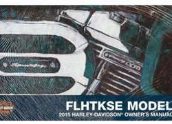 2015 Harley Davidson Electra Glide CVO Limited FLHTKSE Model Owner's Manual
