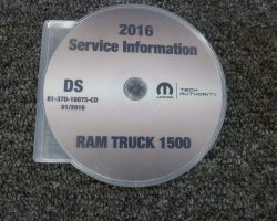 2016 Dodge Ram Truck 1500 Shop Service Repair Manual CD