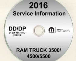 2016 Dodge Ram Truck 3500 4500 5500 Cab Chassis Shop Service Repair Manual CD