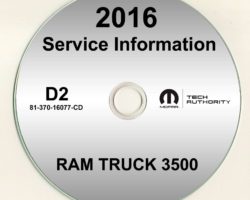 2016 Dodge Ram Truck 3500 Shop Service Repair Manual CD