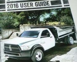 2016 Dodge Ram Truck 3500 4500 & 5500 Chassis Cab Owner's Operator Manual User Guide