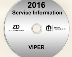 2016 Dodge Viper Shop Service Repair Manual CD