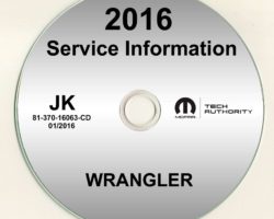2016 Jeep Wrangler Shop Service Repair Manual CD