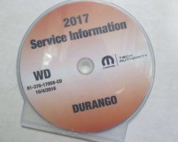 2017 Dodge Durango Shop Service Repair Manual CD