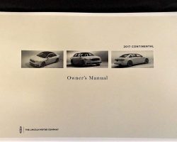 2017 Lincoln Continental Owner's Operator Manual User Guide