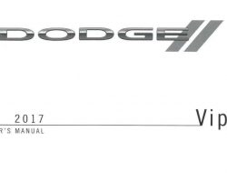2017 Dodge Viper Owner's Operator Manual User Guide