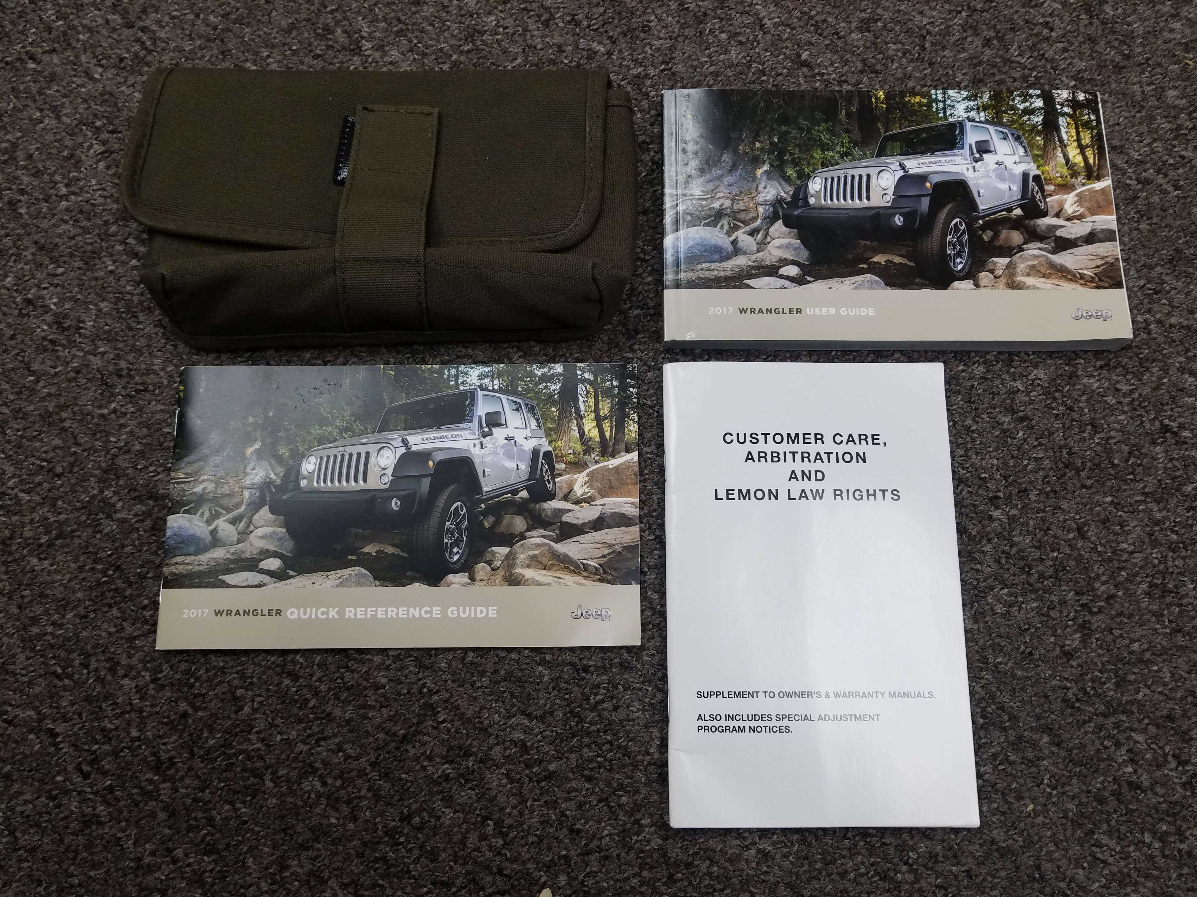 2017 Jeep Wrangler Owner's Operator Manual User Guide Set DIY Repair