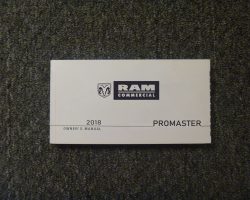 2018 Dodge Ram Promaster Owner's Operator Manual User Guide