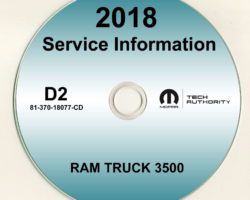 2018 Dodge Ram Truck 3500 Shop Service Repair Manual CD