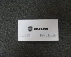 2018 Dodge Ram Truck 1500 2500 3500 Diesel Engine Owner's Operator Manual User Guide Supplement