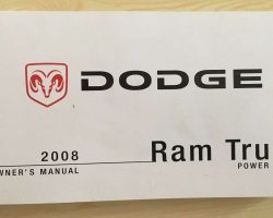 2008 Dodge Ram Power Wagon Owner's Operator Manual User Guide