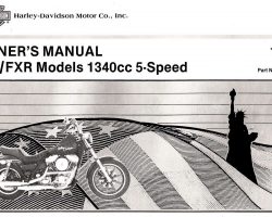 1986 Harley Davidson FLT & FXR 1340cc 5-Speed Owner's Manual