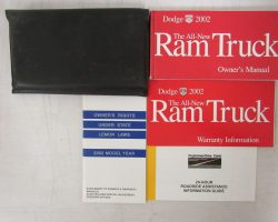 2002 Dodge Ram Truck Owner's Operator Manual User Guide Set