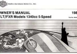 1986 Harley Davidson Electra Glide FLT & FXR 1340cc 5-Speed Owner's Manual